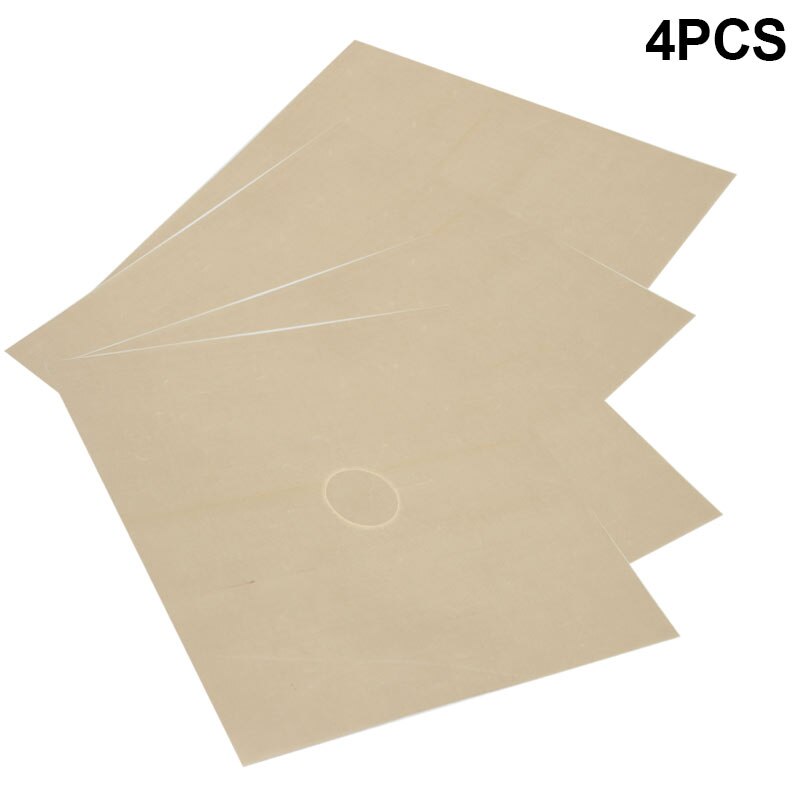 4 Pcs Reusable Sheet Gas Cooker Liner Protector Cover Gas Stove Furnace Protection Pad (27x27CM) 669