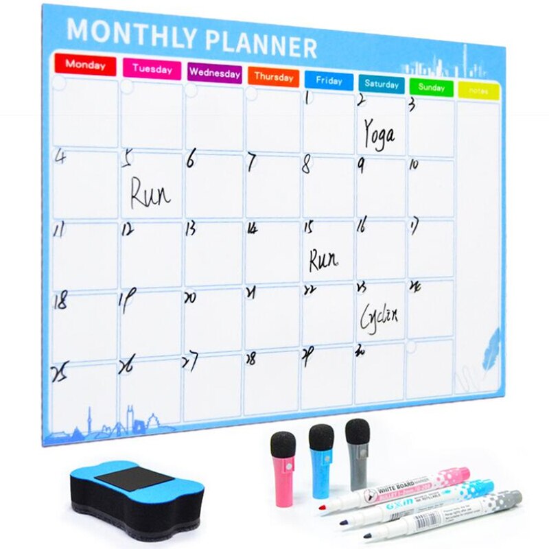 Magnetic Weekly & Monthly Planner Children's Summer Vacation Winter Daily Time Management Message Drawing Whiteboard