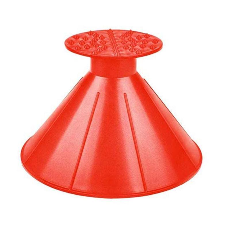 2Pcs/set Magical Car Windshield Ice Remover Scraper Tool Cone Shaped Round Funnel &