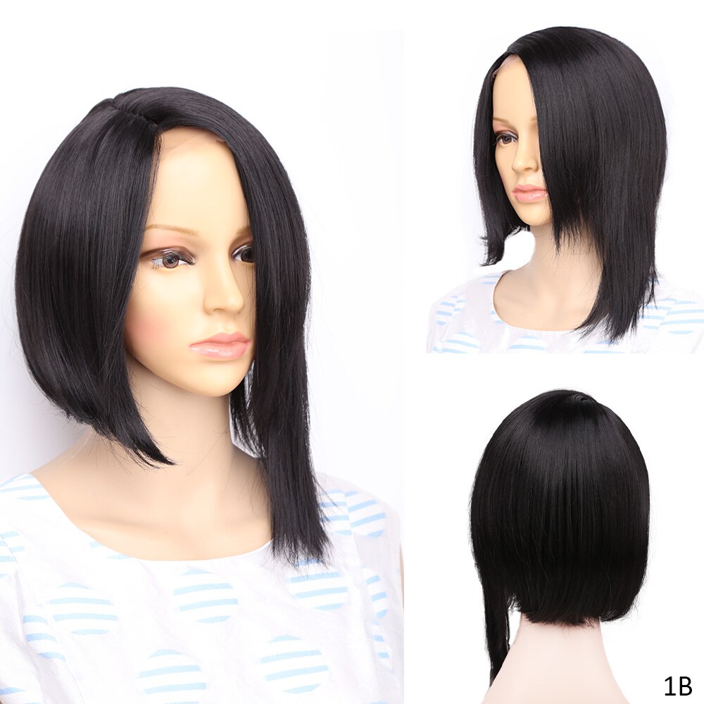 Amir Korte Pruiken Voor Vrouwen Rechte Bob Pruik Zwart Ombre Blond Rode Pruik Cosplay Synthetische Lace Front Bob Pruiken Voor party Dailry