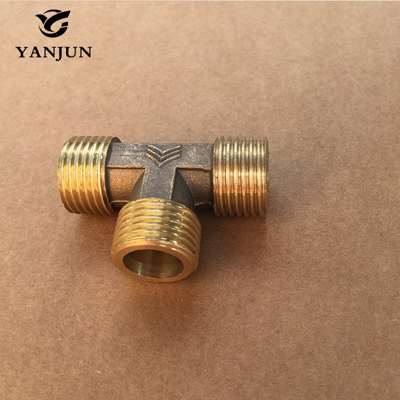 Tee 3 Way Brass steel Pipe fitting Connector 1/2" BSP male x 1/2" BSP male x 1/2" BSPmale