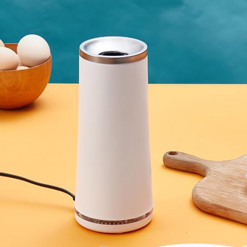 Frokostmaskin automatisk eggrullmaker mini elektrisk kopp omelett kokeverktøy eggmaster pølse burrito: Hvit