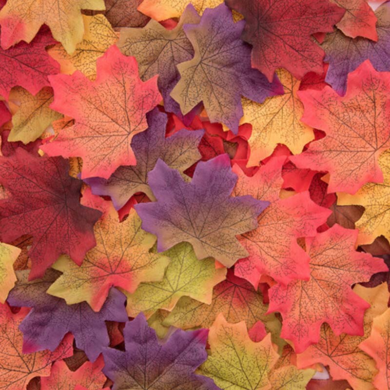 50 Teile/satz Ahorn Blätter Künstliche Simulation Blätter Halloween Herbst Blätter Weihnachten Hochzeit Tisch Dekorationen Thanksgiving Tag