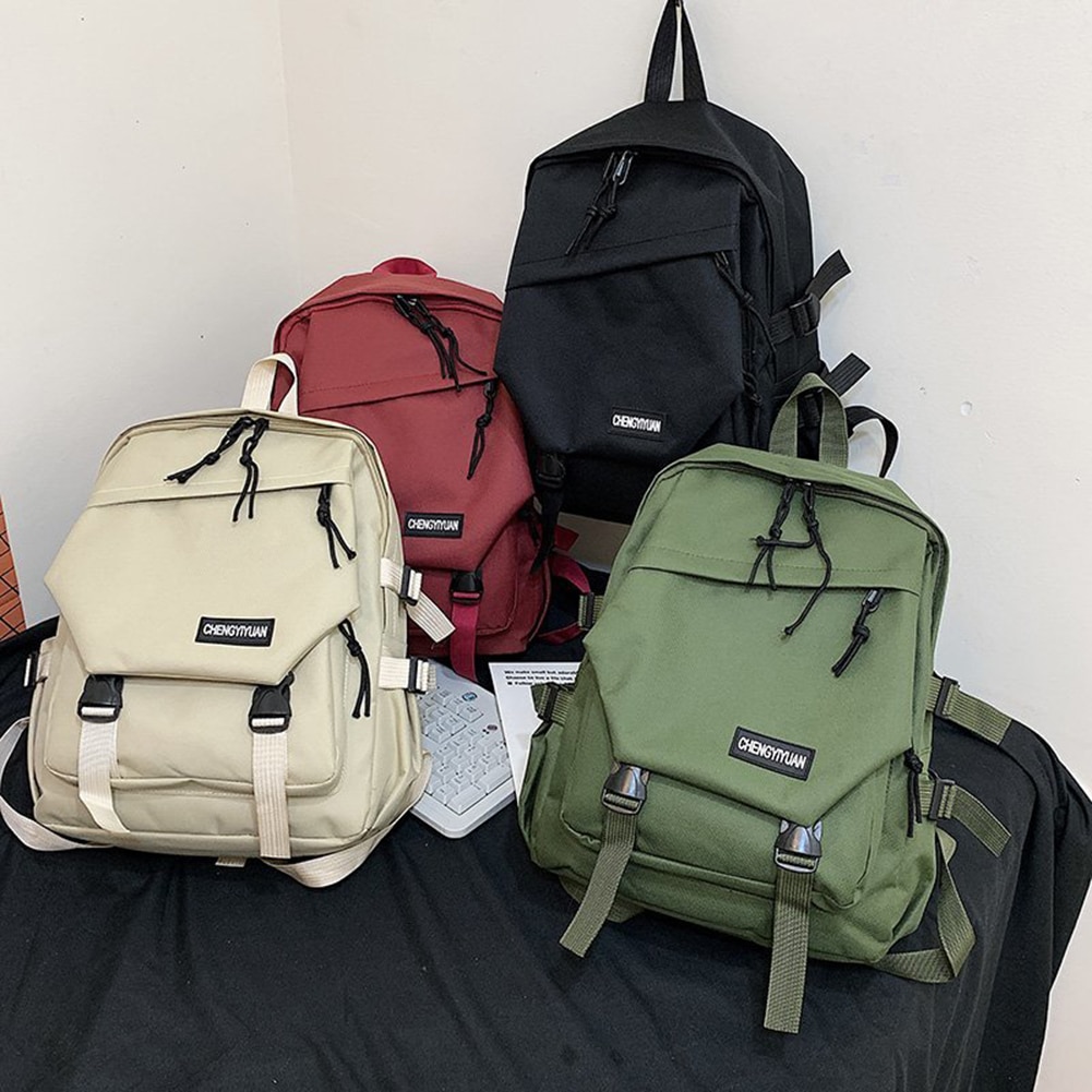 Casual Large Capacity Backpack Solid Color Simple Mochila Shoulder School Bags Women Men Outdoor Sports Street Bagpacks