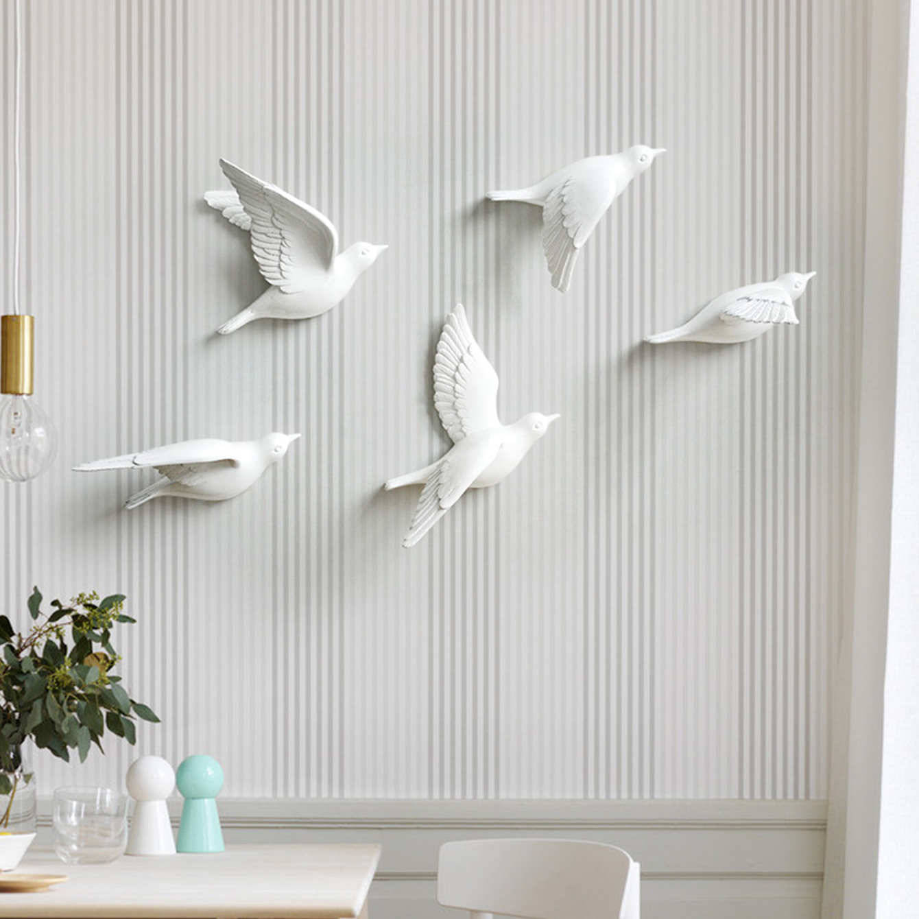Żywiczne ptaki naklejki na kreatywna ściana 3d robić salonu zwierząt słodkie ptaki figurki dekoracje ścienne tło robić ściany za tv dekoracje