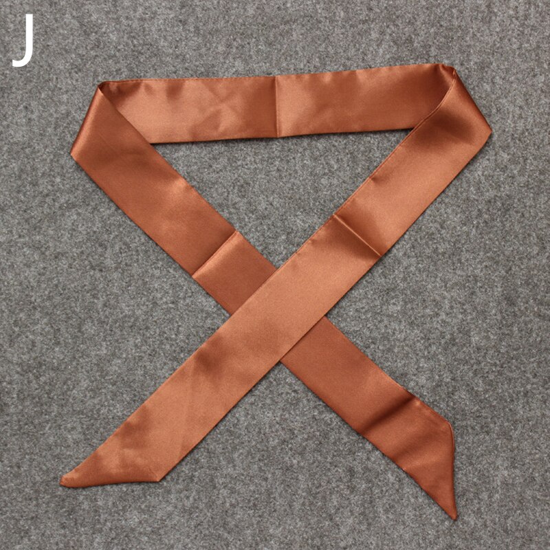 Twill Emulation Silk Solid Bag Scarf Women Small Scarf Ribbon Handbag Hair Long Shawl Bandana Luxury Head Scarf: J