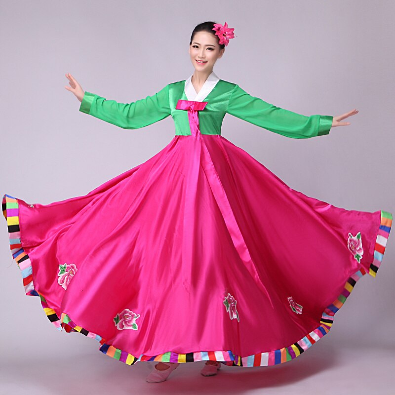 Vestido Hanbok coreano tradicional Multicolor de para mujer, disfraz baile escenario coreano tradicional para