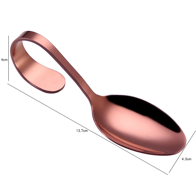 Gebogen Löffel Gebogenen Griff Geschirr Buffet Mahlzeit Marmelade Scoop Cafeteria Öffentlichen Service Löffel Edelstahl Gebogenen Griff Löffel: 8