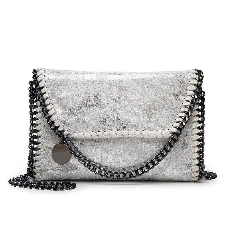 neue frauen Taschen lässig Schulter Bote Tasche Kette Tasche Kleine frauen Kupplung Platz Tasche frauen handtaschen und geldbörsen taschen: Silber-