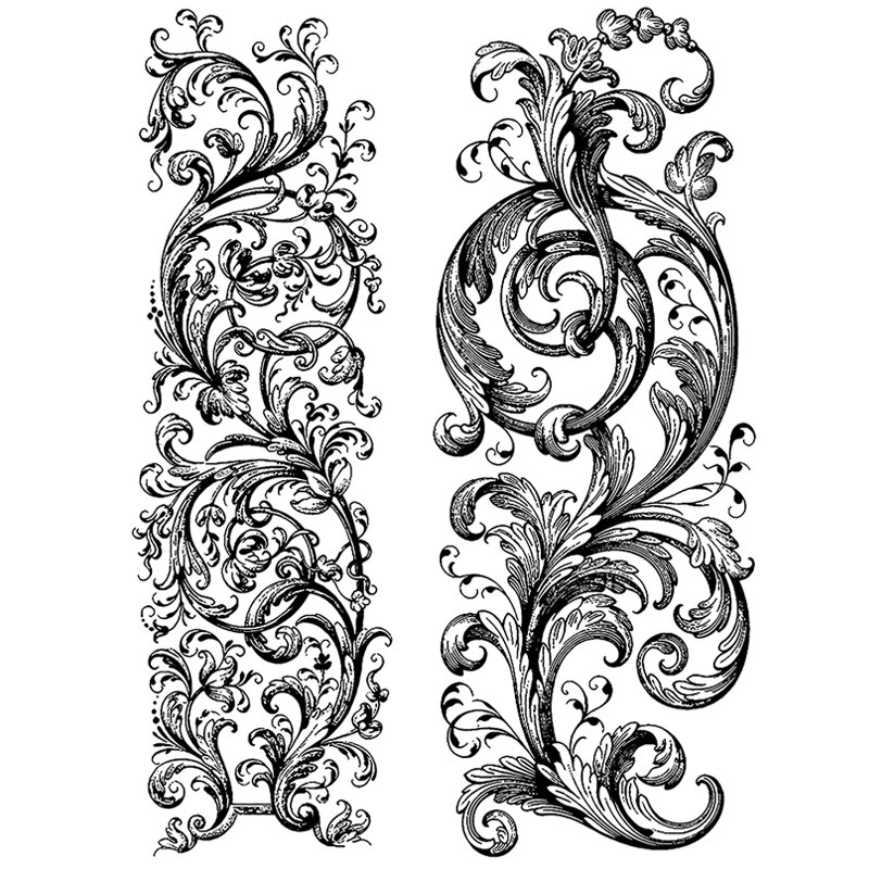 Spring Plant Leaves Flower Border Clear Stamps Sets for Scrapbooking DIY Paper Greeting Card Craft Template No Die Cuts: Default Title