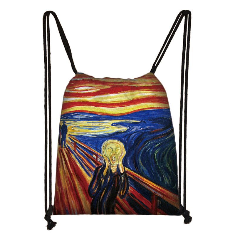 Sac à dos drôle Mona Lisa, sac de nuit étoilé pour femmes, van Gogh, Michelangelo, Da Vinci, sac à bandoulière, rangement de: SKD-art16