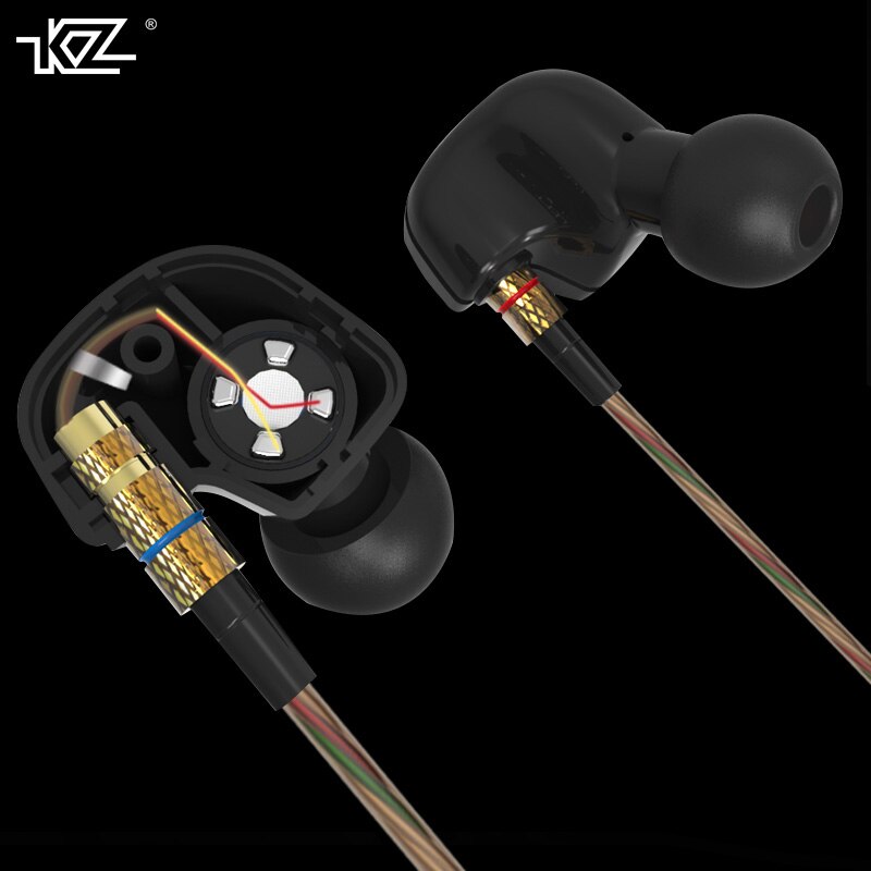 Original KZ ATE 3.5mm In Ear Earphones HIFI Metal Stereo Earphones Super Bass Noise Isolating Sport Earbuds With Mic
