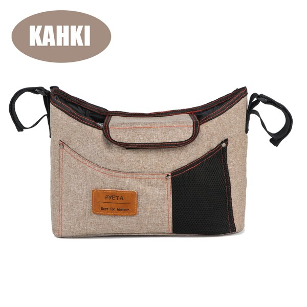 Pyeta Kinderwagen Tas Luiertas Voor Baby Spullen, baby Accessoire Organizer Mummy Bag Opknoping Wagen Kinderwagen Buggy Winkelwagen Fles Zak: Kahki