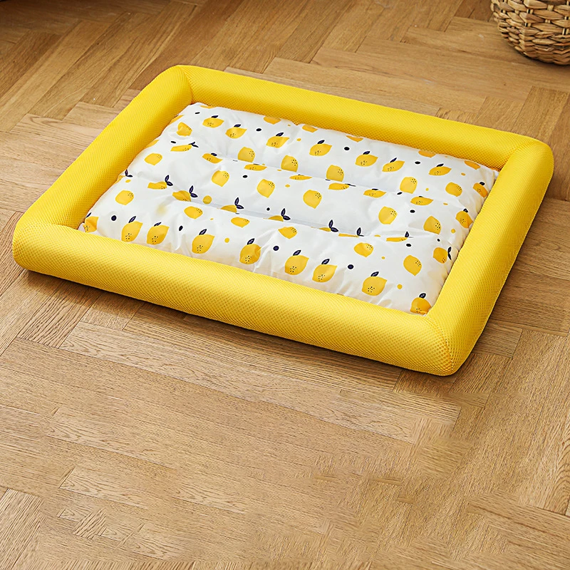 Cojín refrescante de verano para cama de Gato, almohadilla de hielo para perro, estera cuadrada para dormir para cachorros, perros, gatos, perrera para mascotas, , frío: M / Verde aqua