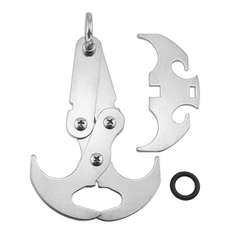 Stainless Steel Carabiner Hook Multi-purpose Magnetic Folding Grappling Hook Climbing Claw Outdoor Gravity Carabiner Hook