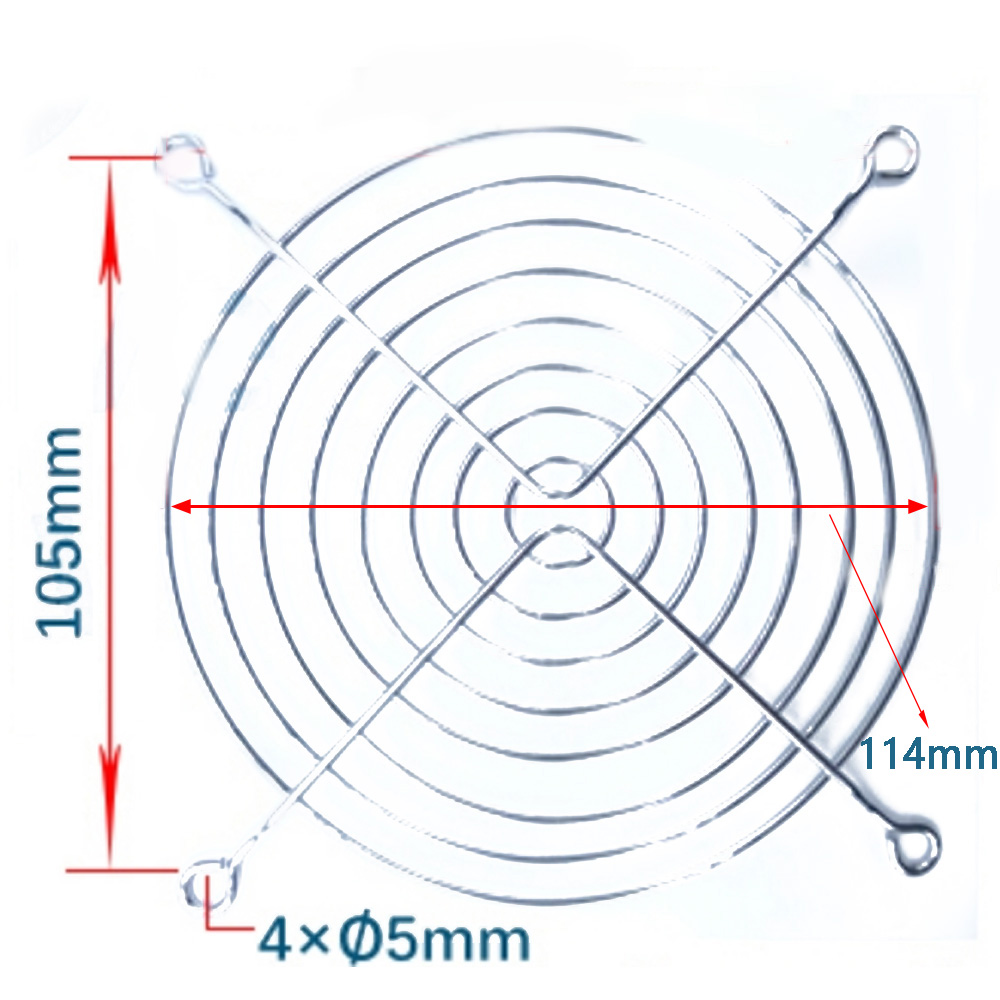 per la protezione della ventola di raffreddamento Griglia metallica Copertura del computer Griglia della ventola 30mm 40mm 50mm 60mm 70mm 80mm 90mm 120mm: giallo