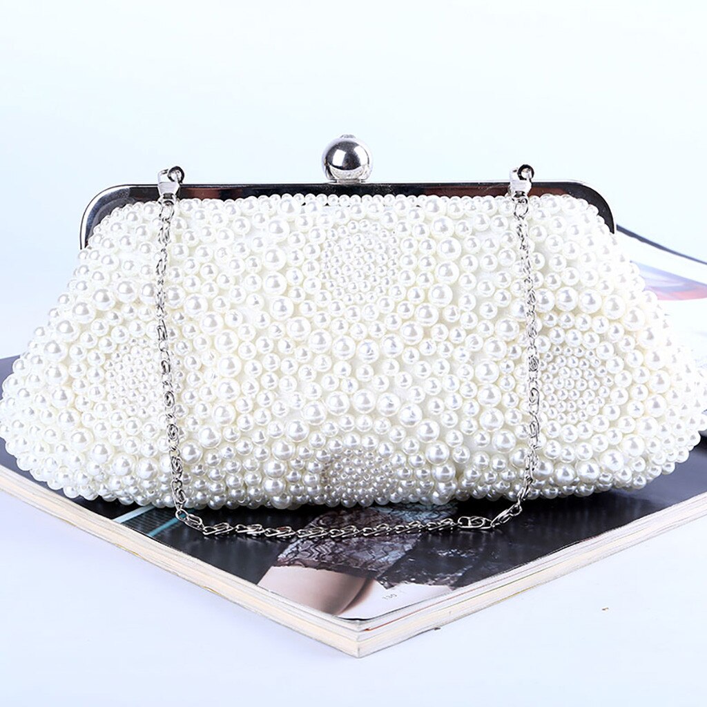 Ladies Clutch Bag Women Evening Party Wild Bag Evening Women Pear Evening Handmade Beaded Clutch Shoulder Cross Bags K612