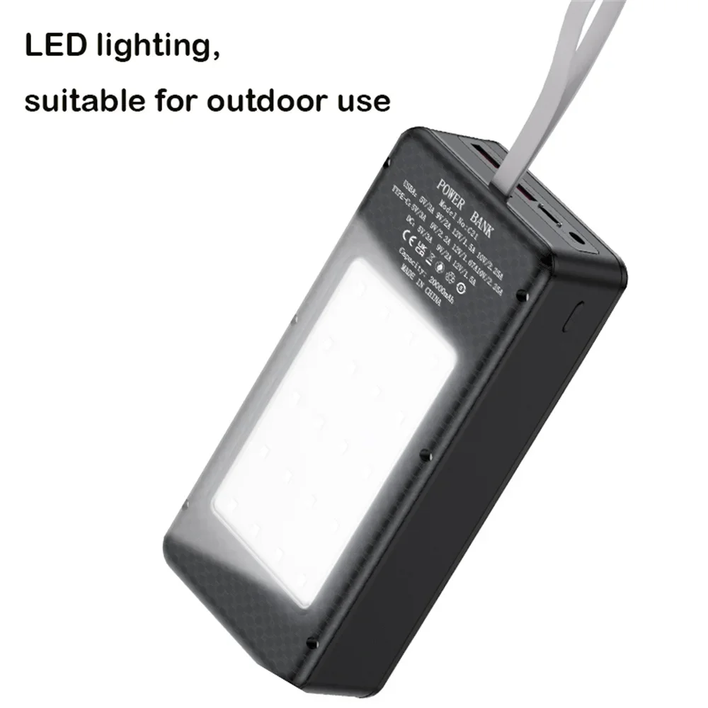 Boîtier de stockage de batterie externe, lampe de poche C21, charge rapide DC, touristes, coque bricolage, support 18650, batterie 22.5W, 21, 18650