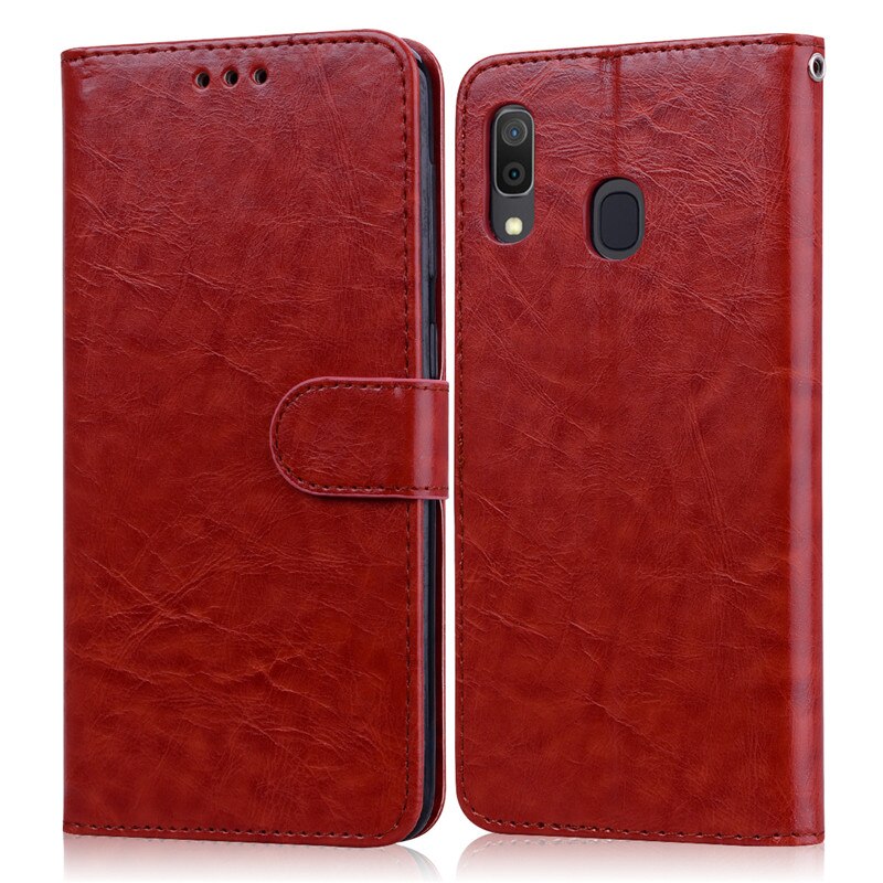 Custodia Flip in pelle per Samsung Galaxy A40 custodia A libro portafoglio custodia per telefono per Samsung A40 A 40 SM-A405F custodia magnetica Coque Fundas: Brown