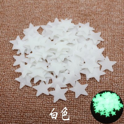 100PC 3D Kids Slaapkamer Energie Opslag Fluorescerende Glow In The Dark Sterren Glow Muurstickers Sterren Lichtgevende lichtgevende glow sticker: 3(3CM-100pcs)