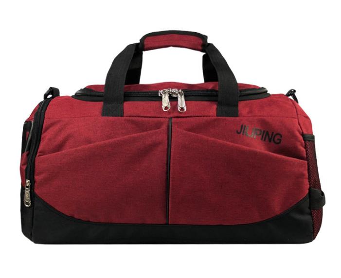 Uomini caldi Della Borsa di Viaggio di Grande Capacità Delle Donne Dei Bagagli di sport Duffle Borse di Tela di Canapa Maschio borsa da Viaggio Grande Pieghevole Viaggio Borsa A Tracolla: vino rosso