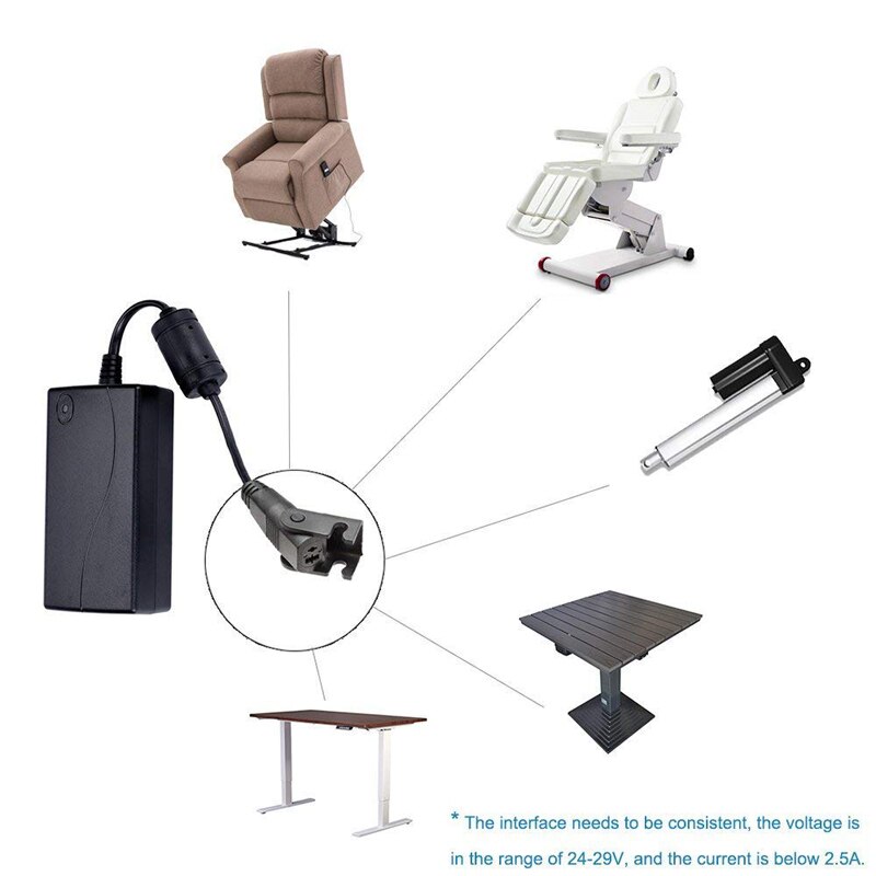 29v 2a ac / dc strømforsyning til hvilestol sofa stol adapter oplader skifte transformer til okin som limoss overbelastningsbeskyttelse