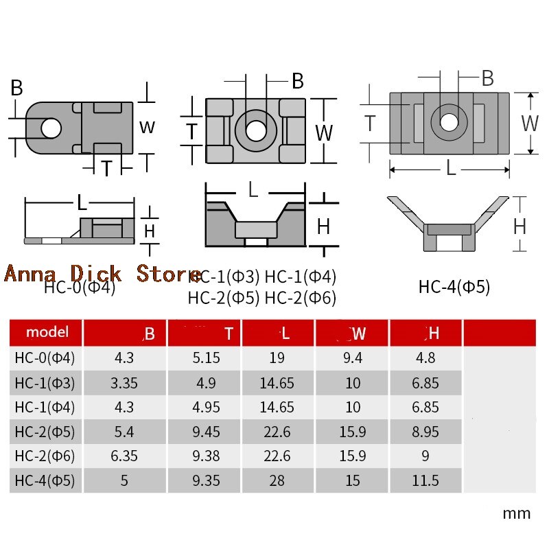100Pcs Tie Bevestiging Zetel Tie Bevestiging Plaat Tie Bevestiging Apparaat Tie Bevestiging Apparaat Tie Bevestiging Apparaat Retainer Harnas