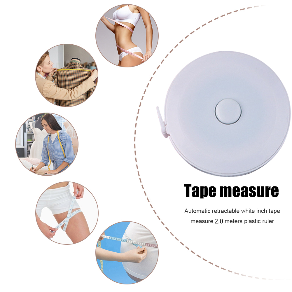 2m Retractable Measure Tape Children Height Size Gauge Measurement Ruler Inch Roll Tool For Waist Sewing Measuring Tape