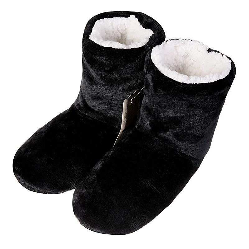 Glglgege Winter Warme Schoenen Slip Zachte Bodem Indoor Thuis Schoenen Warme Pluche Indoor Laarzen Voor Mannen Vrouwen Vloeren schoenen: Black / 39