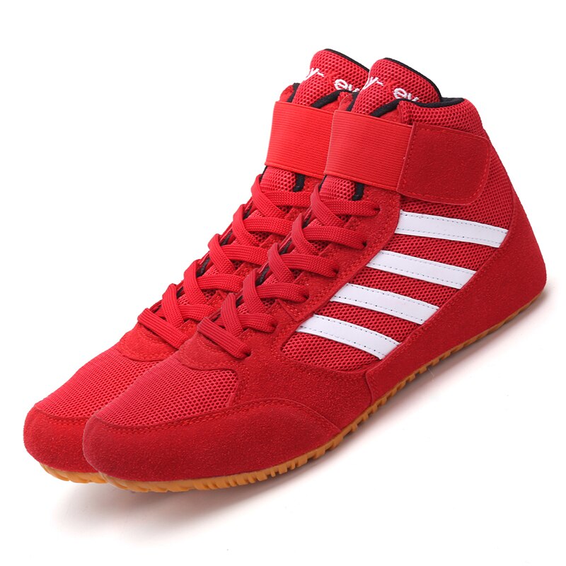 Men Boxing Shoes Wrestling Fighting Weightlift Boots Breathable Non-Slip Training Fighting Women Athletic Sneakers: Red / 8