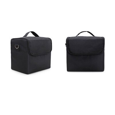 Multilayer Clapboard Cosmetic Bag Case Beauty Salon Tattoos Nail Art Tool Bin Women Makeup Organizer Large Capacity Bag: black