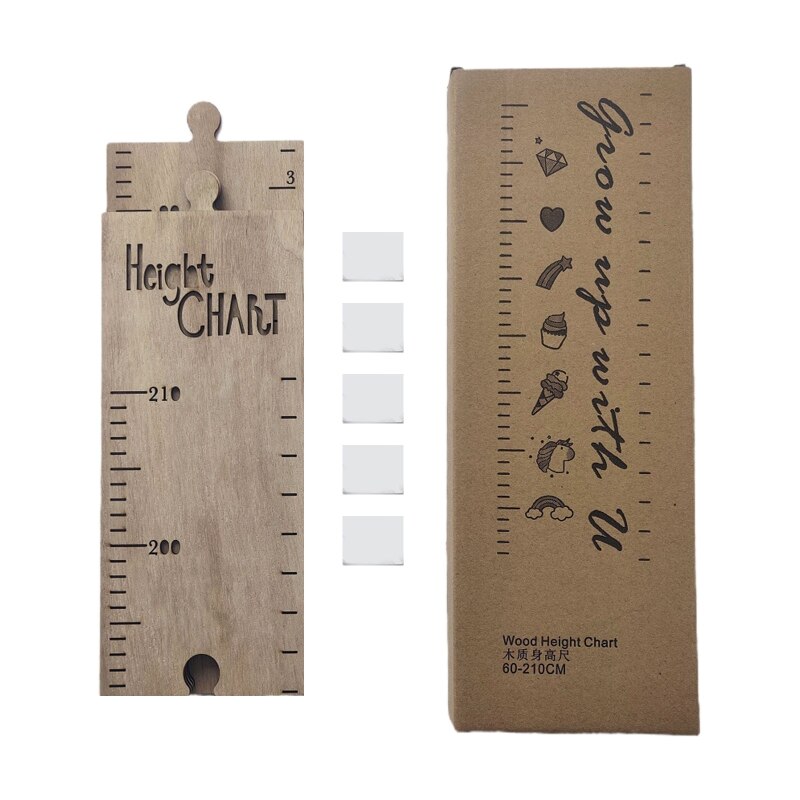 Wooden Wall Hanging Baby Height Measure Ruler Wall Sticker Child Growth Chart: 1