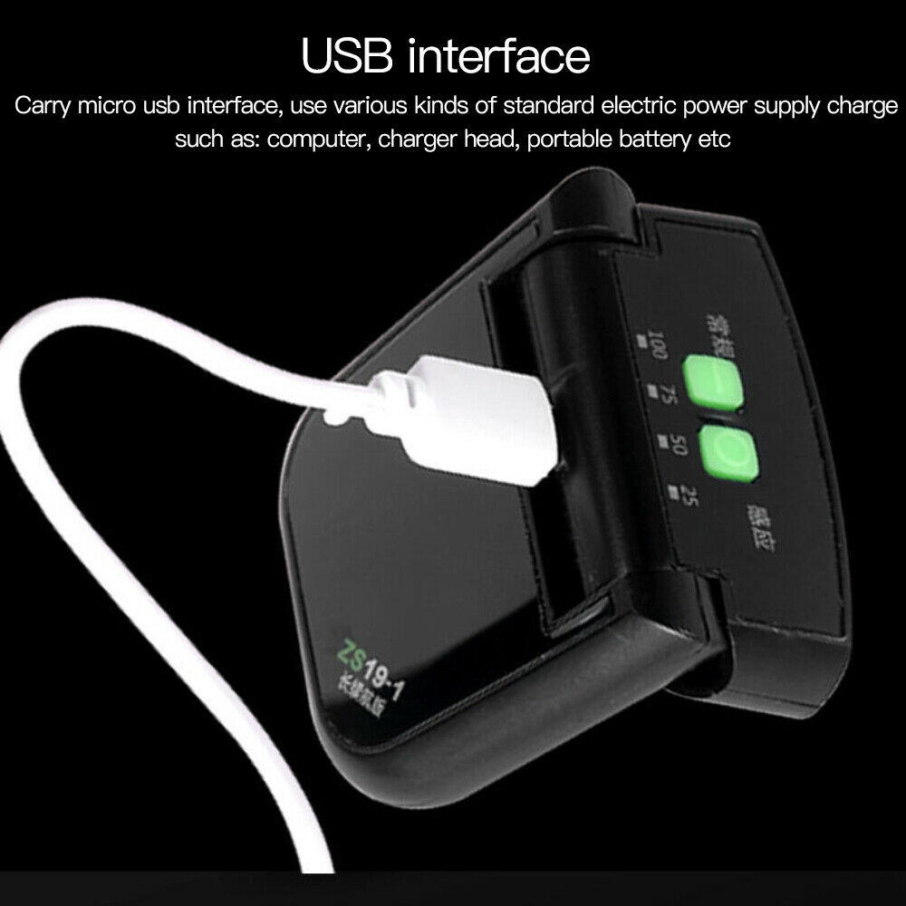 Bärbar 6 led usb uppladdningsbar klämma på hattsensor roterbar pannlampa vattentät  ip64 strålkastare utomhus stark ficklampa