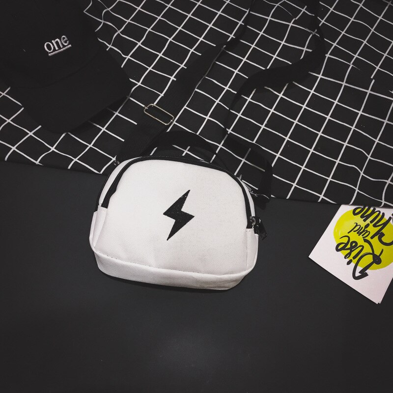 101818 adolescent petit décontracté toile messenger sac: WHITE