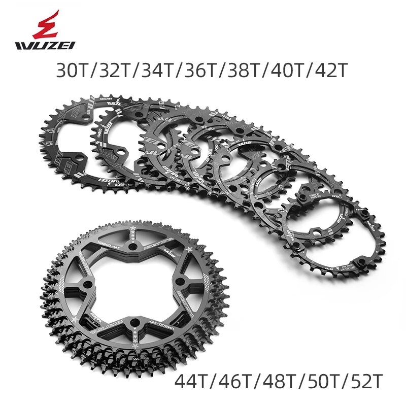 WUZEI Fahrrad Kettenblatt 30T 32T 34T 36T 38T 40T 42T 44T 46T 48T 50T 52T Kette Rad 104BCD Rabatt MTB Single Geschwindigkeit