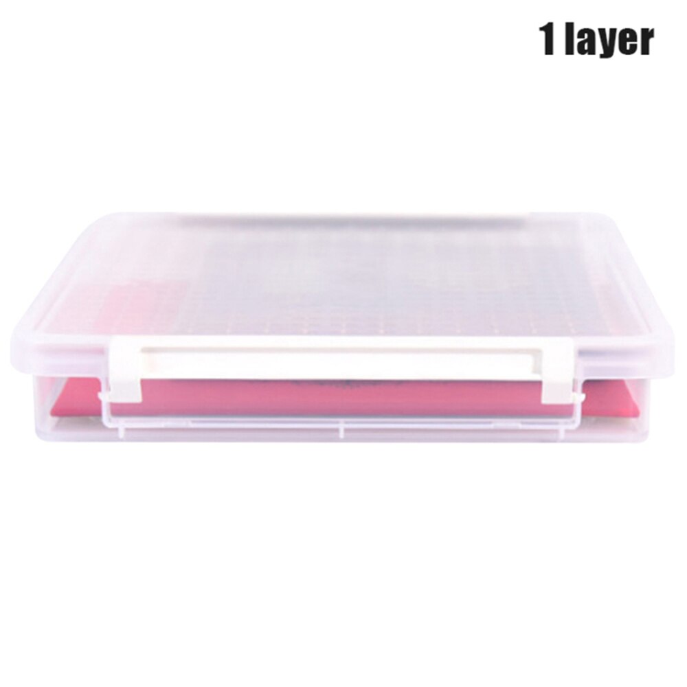 3 Layers File Storage Box Clear Plastic Family Document Cases Desk Paper Organizers A4 Transparent Office Supplies: 1 Layer