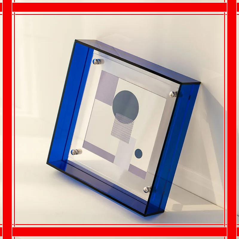 Floating Picture Frame Neon Acrylic Translucent Colorful Decorative Photo Frame for Desk Wall Mounting Tabletop Decoration