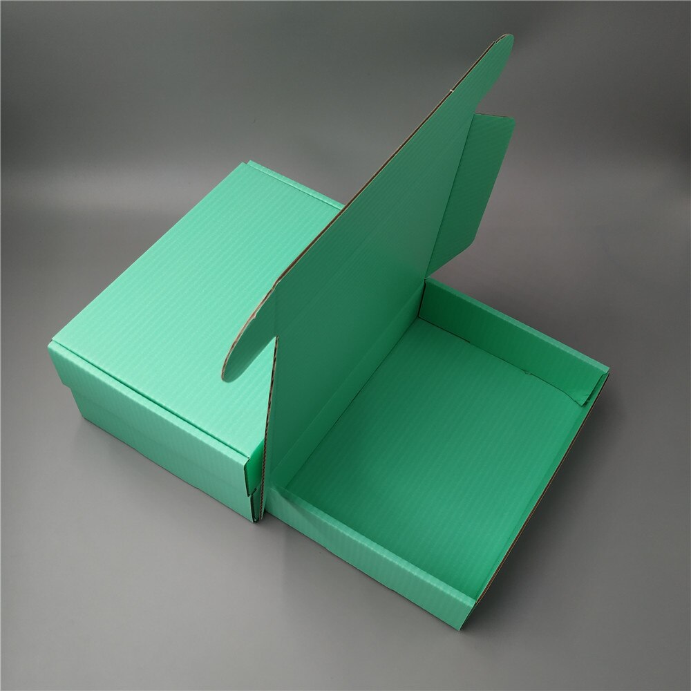 25*15*4cm large green corrugated cardboard boxes for scaft gloves clothing express postal pacakging boxes green