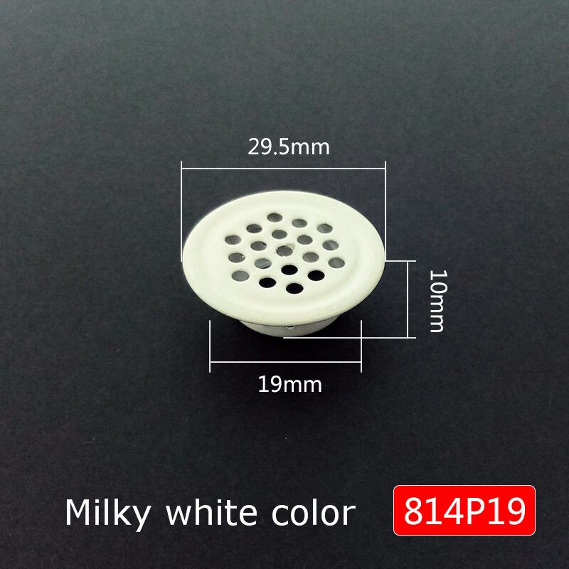 4 stk mælkehvidt skab luftspjæld lameller mesh hul rundt rustfrit stål flad overflade konveks overflade 19mm/25mm/30mm/35mm/53mm: Fladt hul dia .19mm