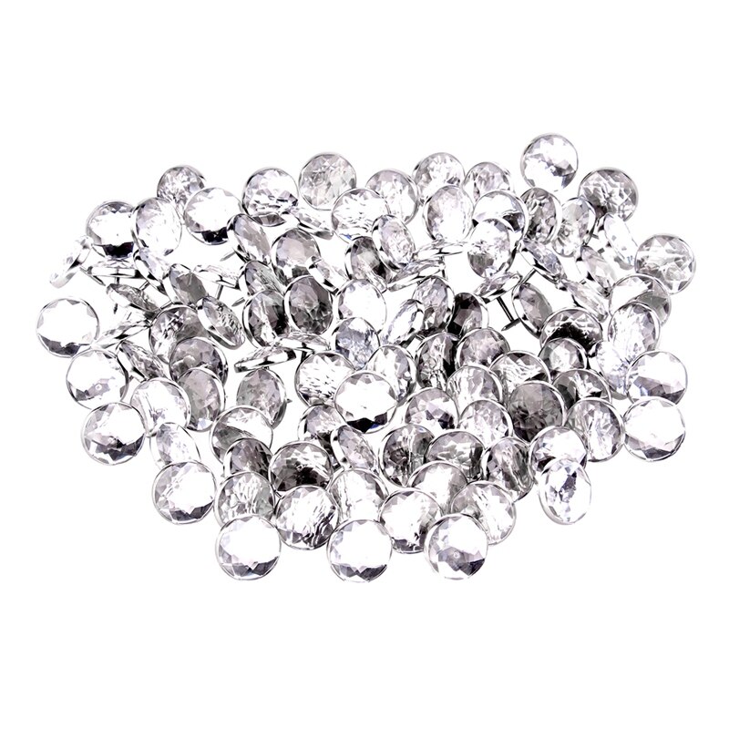 50X 22mm Diamante Acrylic Crystal Upholstery Headboard Buttons Nail with 10 Pcs Vintage Cast Iron Wall Mount Holder
