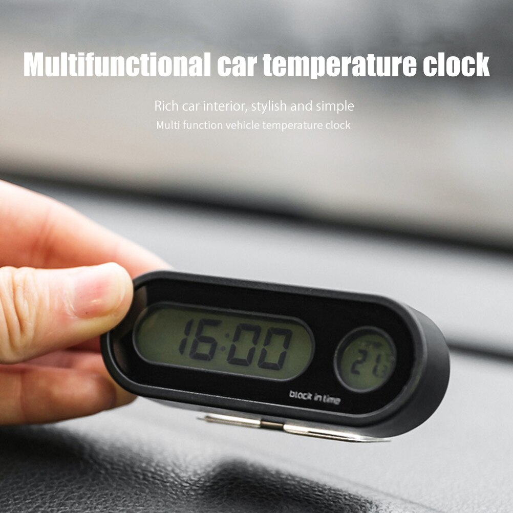 Mini 2 In 1Multi-Functional Auto Digitale Klok Thermometer Automotive Hygrometer Decoratie Ornament Klok In Auto Auto-Styling