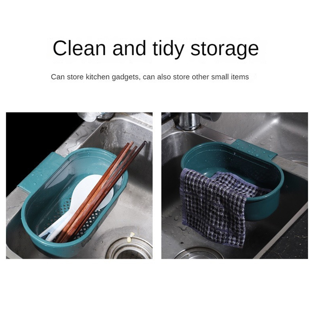 Cesta de drenaje de plástico para el hogar, soporte ajustable para fregadero de cocina, esponja de jabón, cesta colgante, bolsa de escurridor, accesorios de cocina