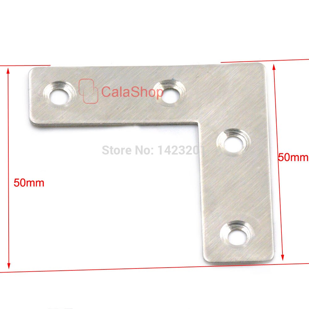 10 Pca / Lot 40mm 50mm 60mm 80mm Flat L Shape Angle Plate Corner Brace Joint Fasteners Repair Bracket Stainless Steel