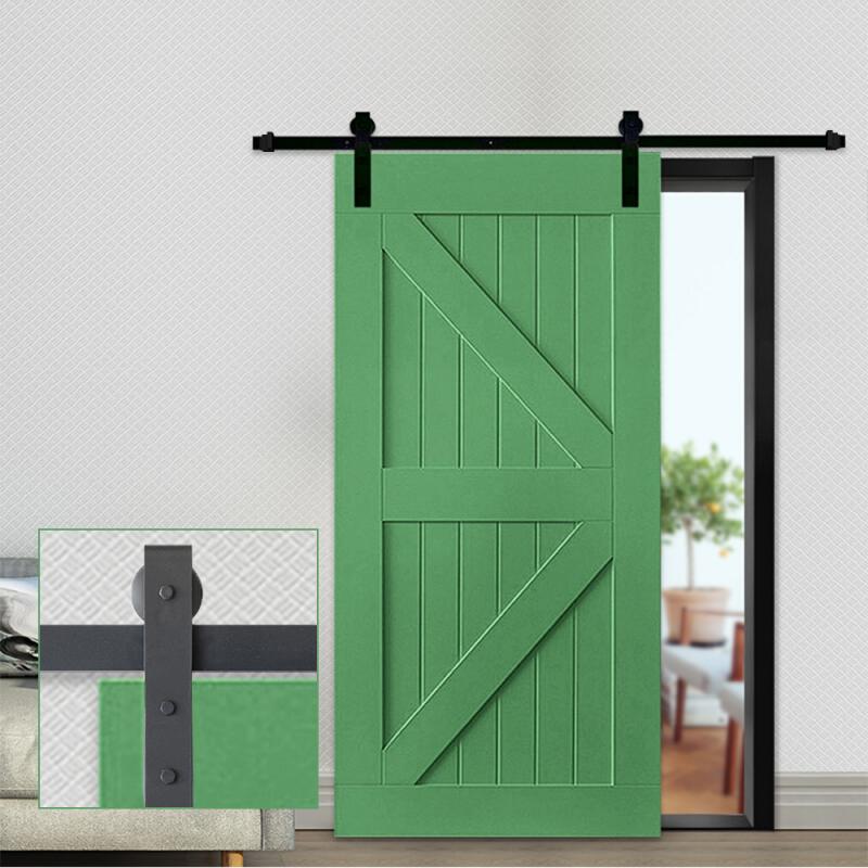 Carril colgante para puerta de granero de 183/200CM, herrajes para puerta corredera rústica, sistema de pista de puerta corredera, desde Francia HWC
