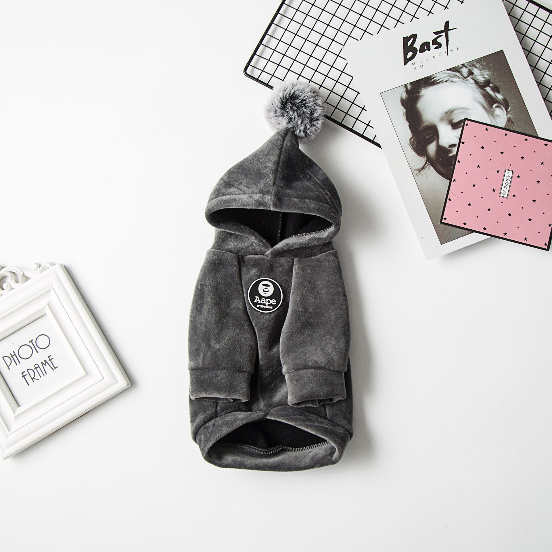 Pet dog Hoodies for Small dogs Cute Dog Hoodies Puppy sweater winter comfortable warm hoodie: grey / XL