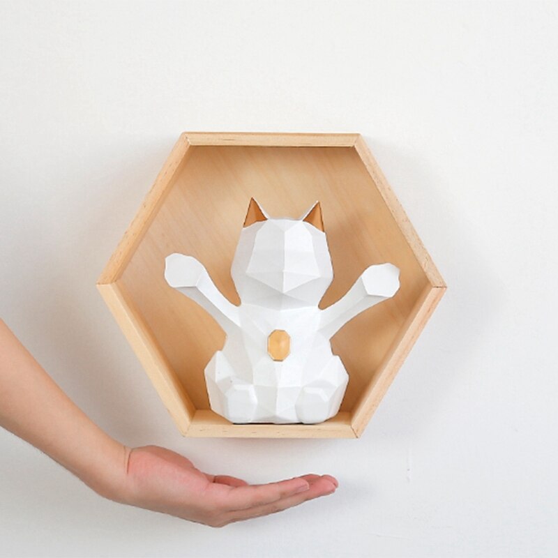 Abfu-nordic stijl kinderkamer decoratie plank houten geel wit honingraat zeshoekige planken voor babykamer decoratie