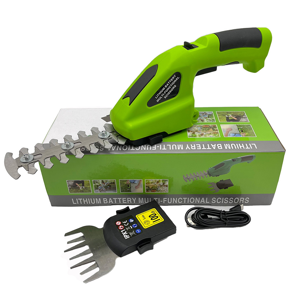 2 In 1 Cordless Electric Hedge Trimmer Rechargeable Handheld Shrub Trimmer Weeding Pruning Mower for Garden Yard Lawn Tools