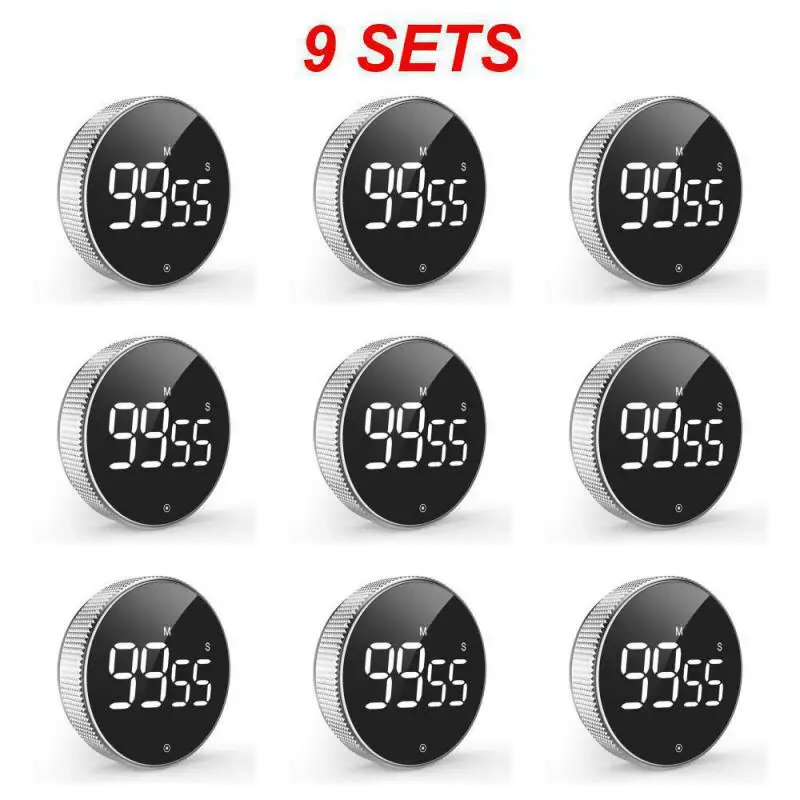 Magnetische Stoppuhr, LED-Digitalanzeige, Timer, Küche, Studie, Countdown, leiser Timer, selbstgeregelte rotierende elektronische Kochuhr: Gold