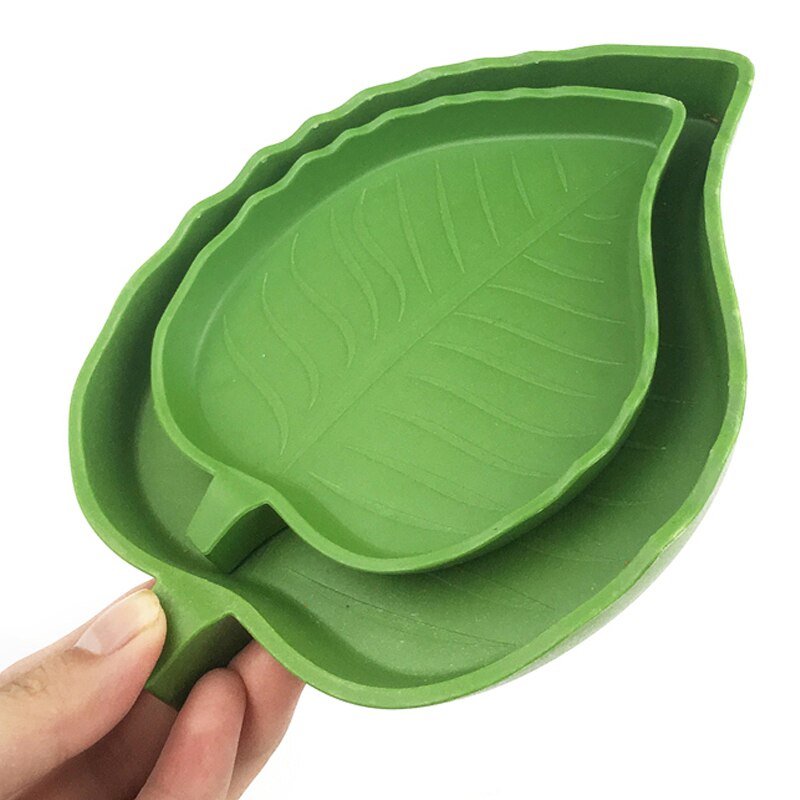 Cuenco de agua y comida para reptiles y tortugas, comedero de hoja para comida, plato, comedero de reptiles