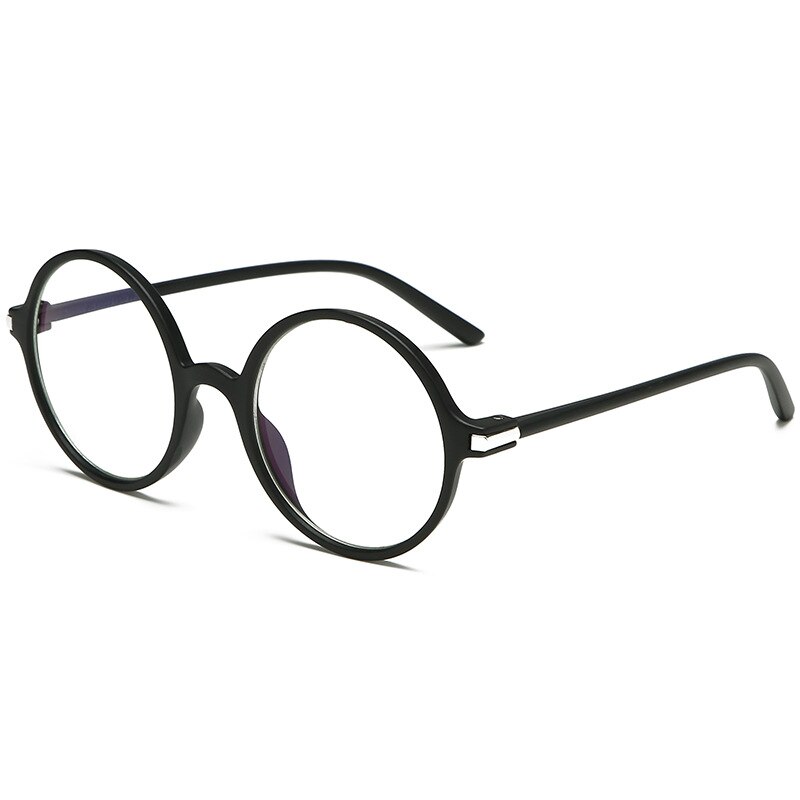 Montura de gafas antiluz azul para hombre y mujer, lentes transparentes redondas Vintage, gafas de protección óptica: Black